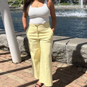 Ann Taylor Butter Yellow wide leg pants